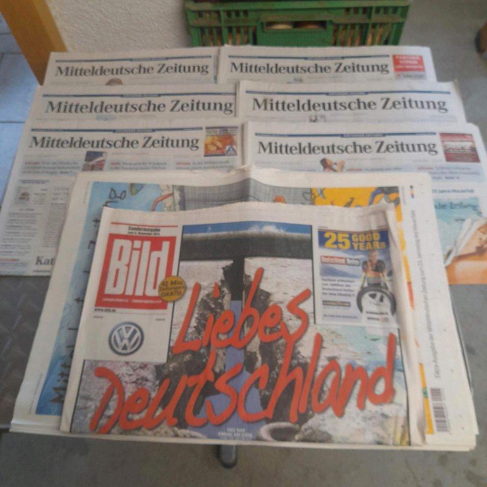 Zeitungen v.2014 Mitteldeutsche in Aken