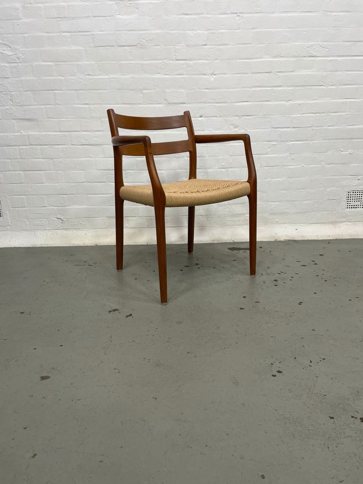 Armlehnenstuhl Stuhl Chair neu geflochten mit Papierkordel Niels Möller Teak Teakholz danish Design mid Century Vintage Stühle Esszimmerstühle in Berlin