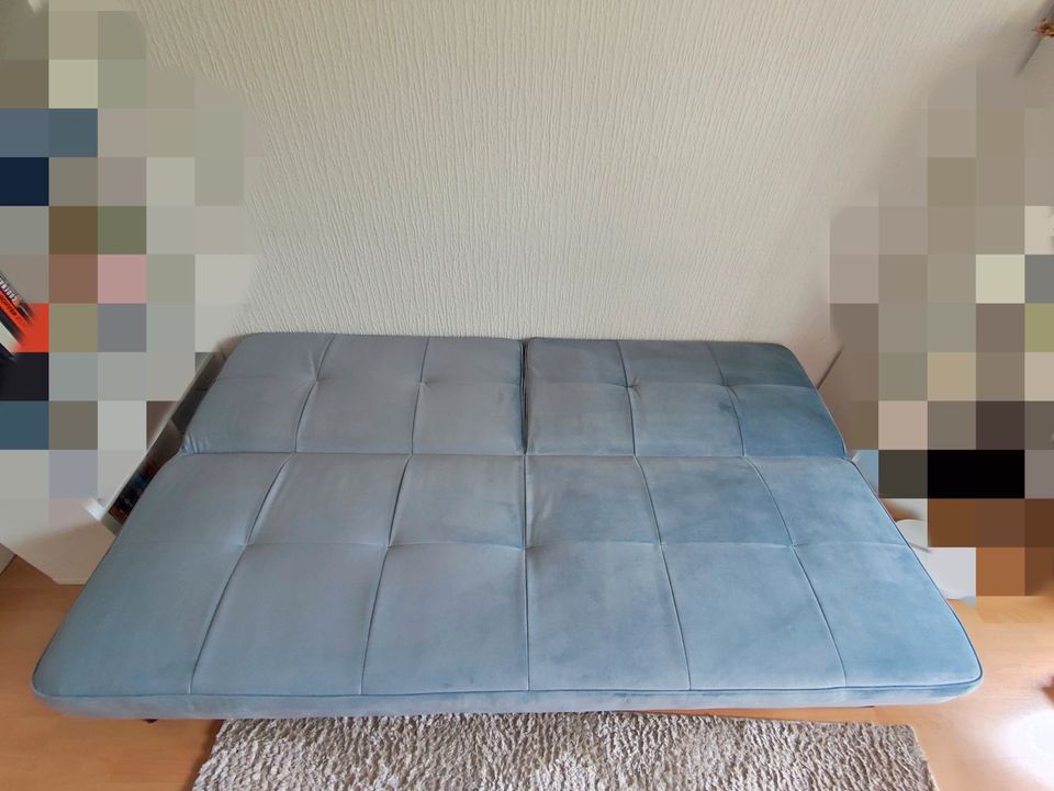 Schlafsofa/Sofa blau samt in Duisburg