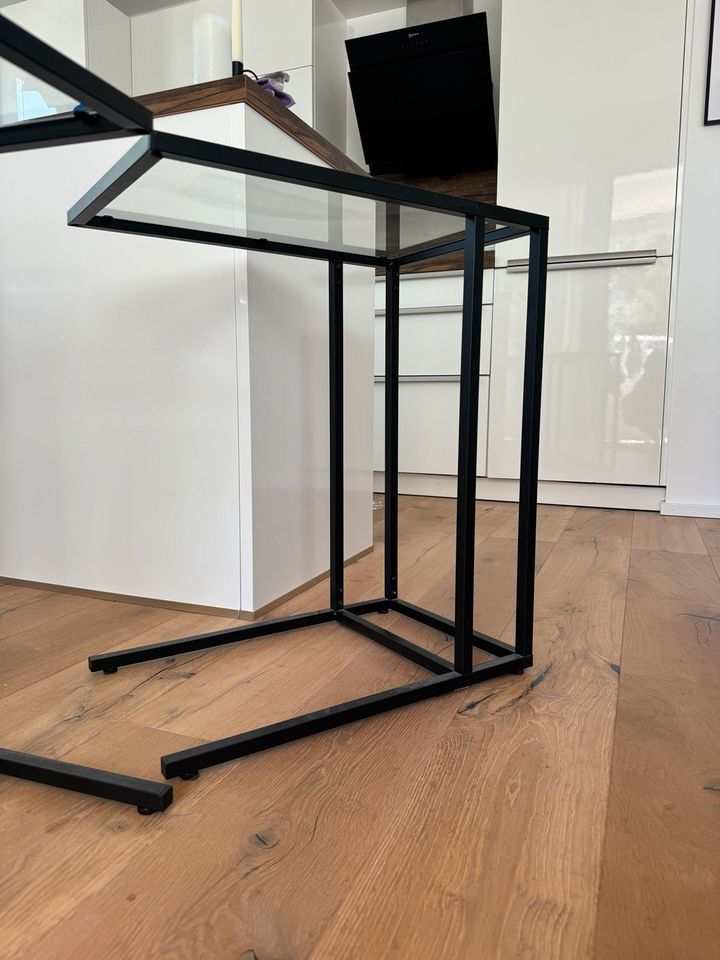 2x IKEA VITTSJÖ Laptoptisch, schwarzbraun/Glas, 35x65 cm in Landshut