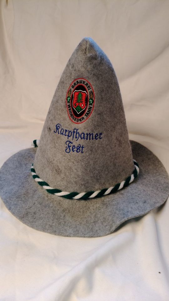 KARPFHAM RARITÄT!! WEIDENEDER BRÄU BIERZELTHUT,FILZHUT, SEPPELHUT in Zeilarn