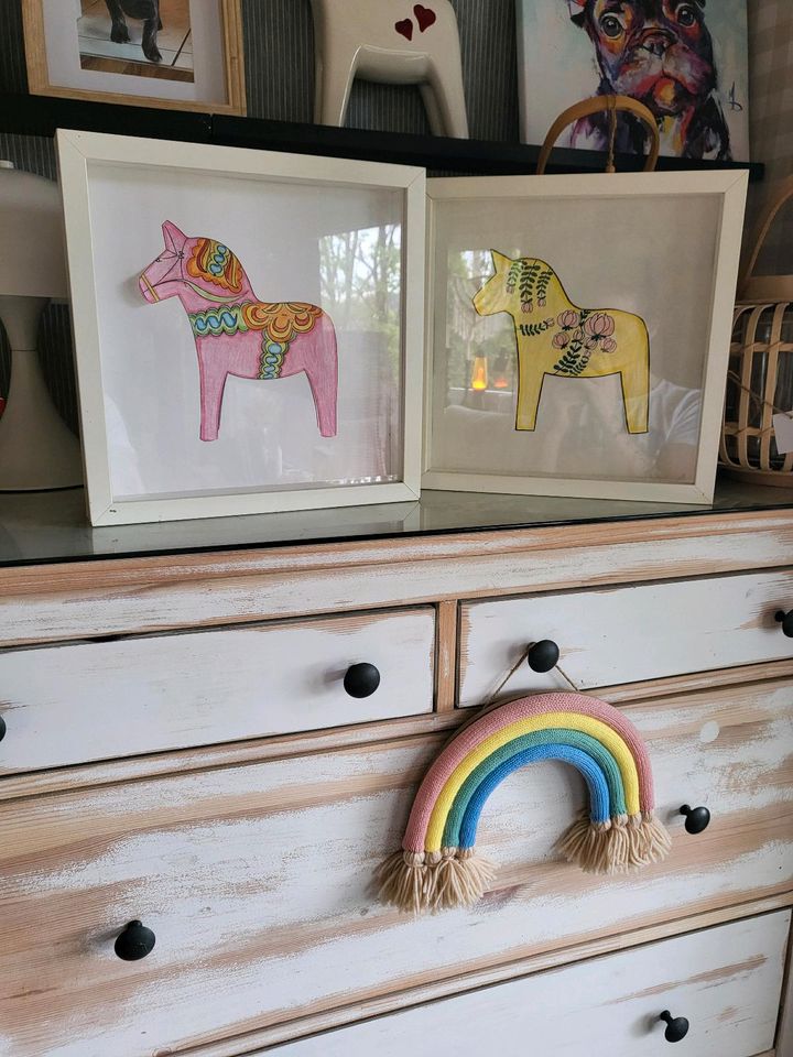 Ikea Bilderrahmen dala pferd boho Regenbogen in Gommern