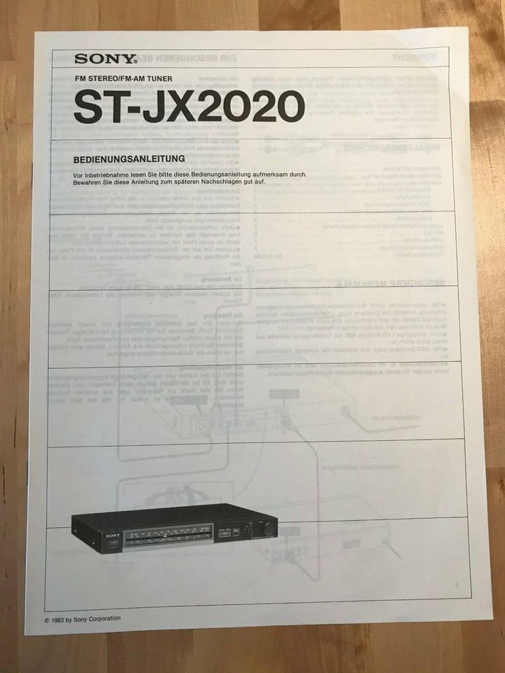 Bedienungsanleitung SONY ST-JX2020 in München
