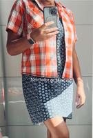 Hemdbluse von Tom Tailor gr.38/M Kariert Orangen weiß kurzatmig Niedersachsen - Damme Vorschau
