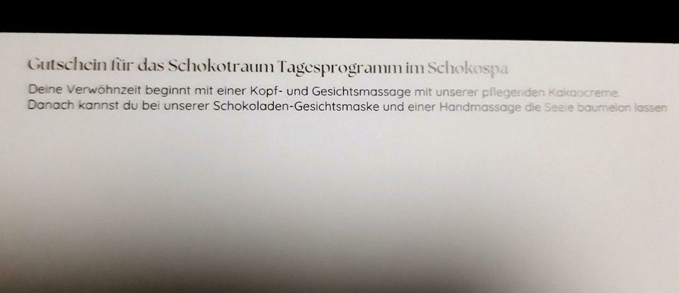 Schokoladenhotel Gutschein  im Wert 135,00 in Hesel