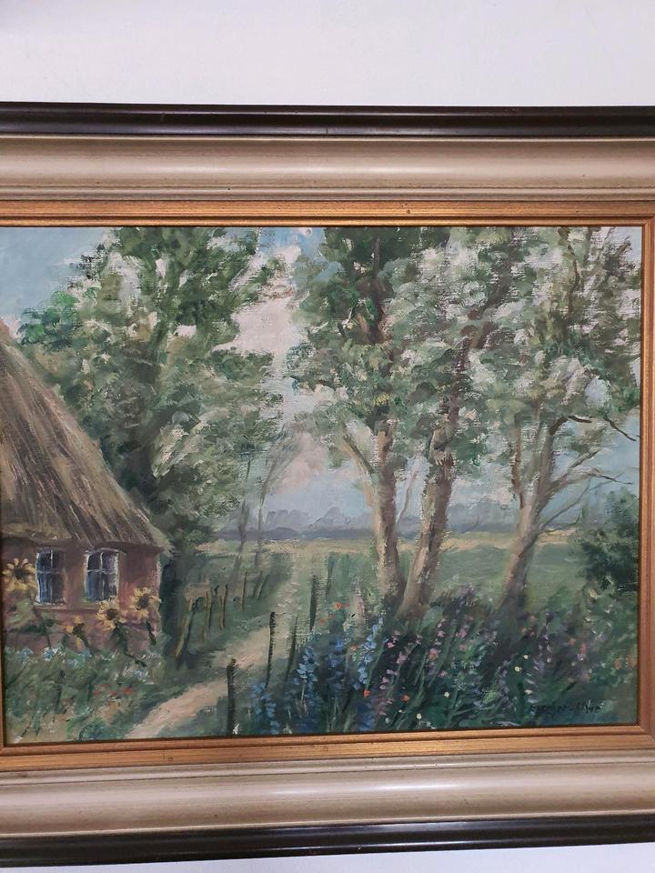 original Gemälde auf Leinwand Rügen Usedom Darß Fischerhaus in Mönchgut, Ostseebad