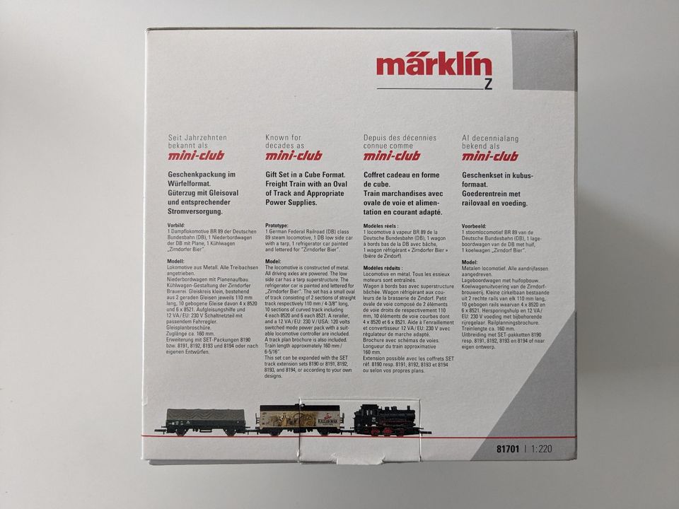 Märklin Startpackung Spur Z Güterzug (81701) in Rutesheim  