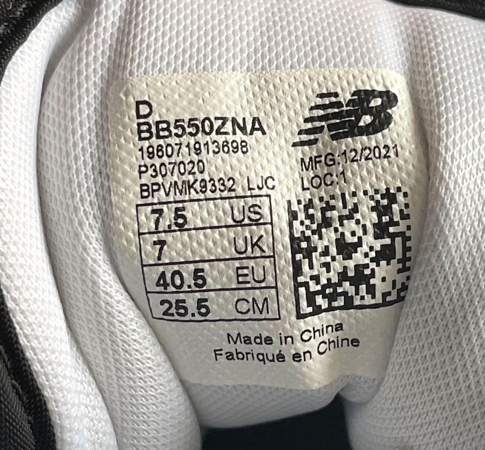 New Balance BB550ZNA Sneaker Schuhe 40,5 Weiß-Blau restocks in Böblingen