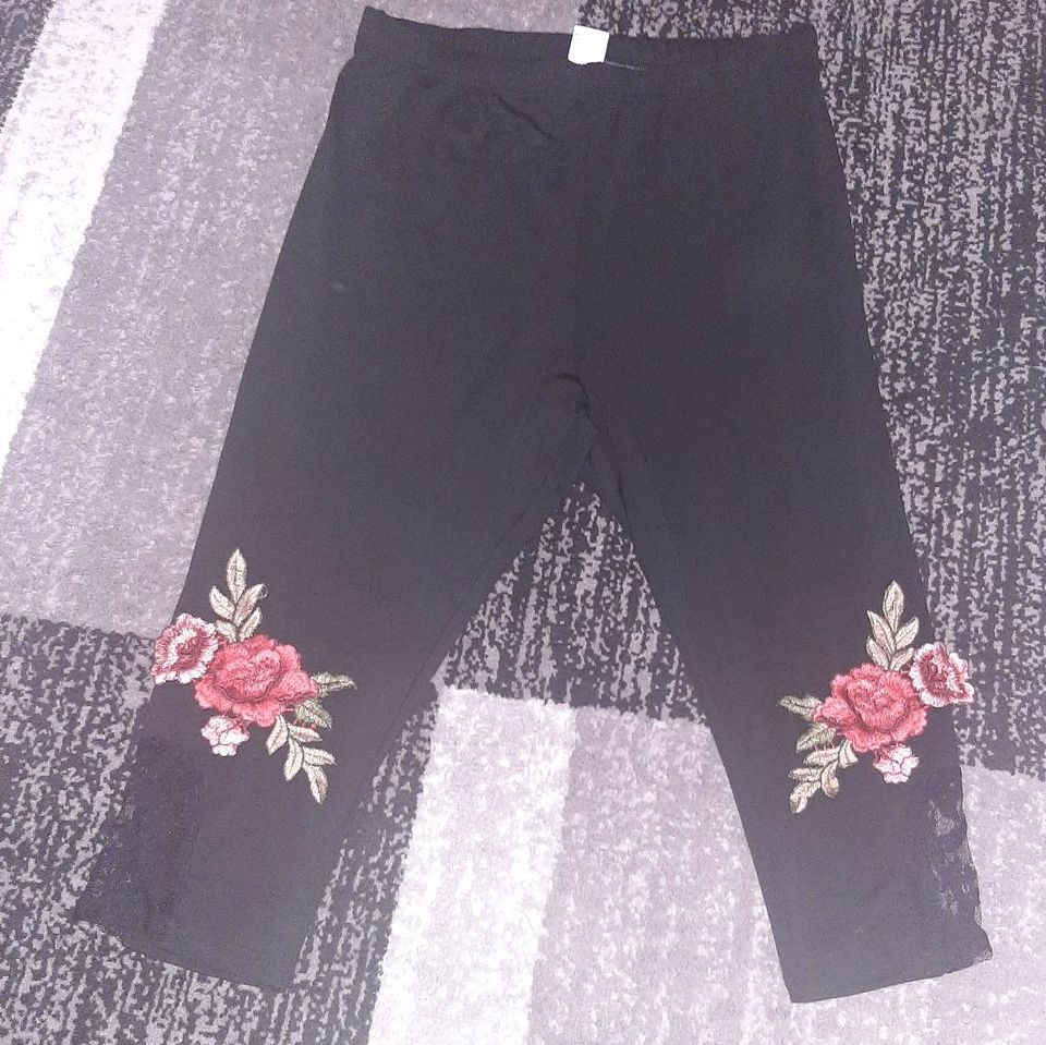 Hose Leggings Rosen Stickerei 2XL in Iserlohn