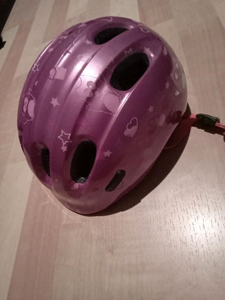 Kinderheim Fahrradhelm Abus lila Eule gr M 51-55 cm ca 3-4, Jahre in Düsseldorf