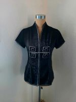 Vintage Seidenbluse S schwarz silber China Japan Asia Ornamente Aachen - Aachen-Mitte Vorschau