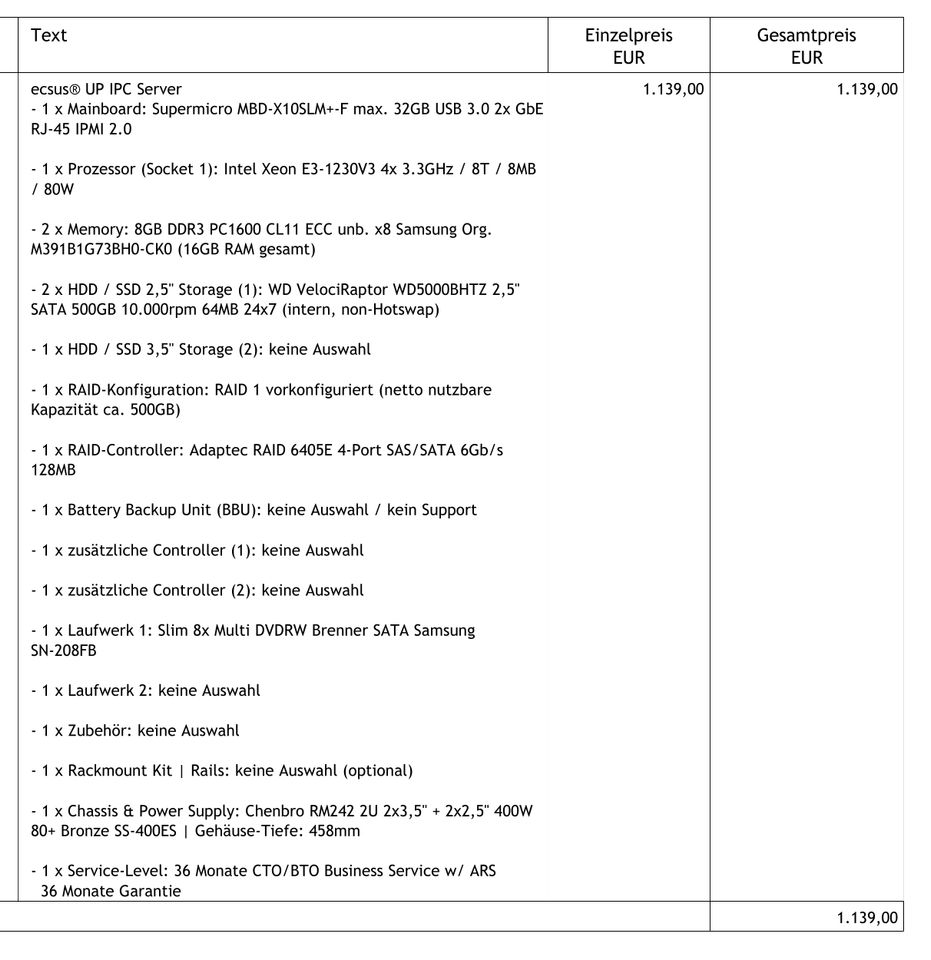 2 ecsus® UP ICP Server mit Intel Xeon E3-1230 | in Schwaigern