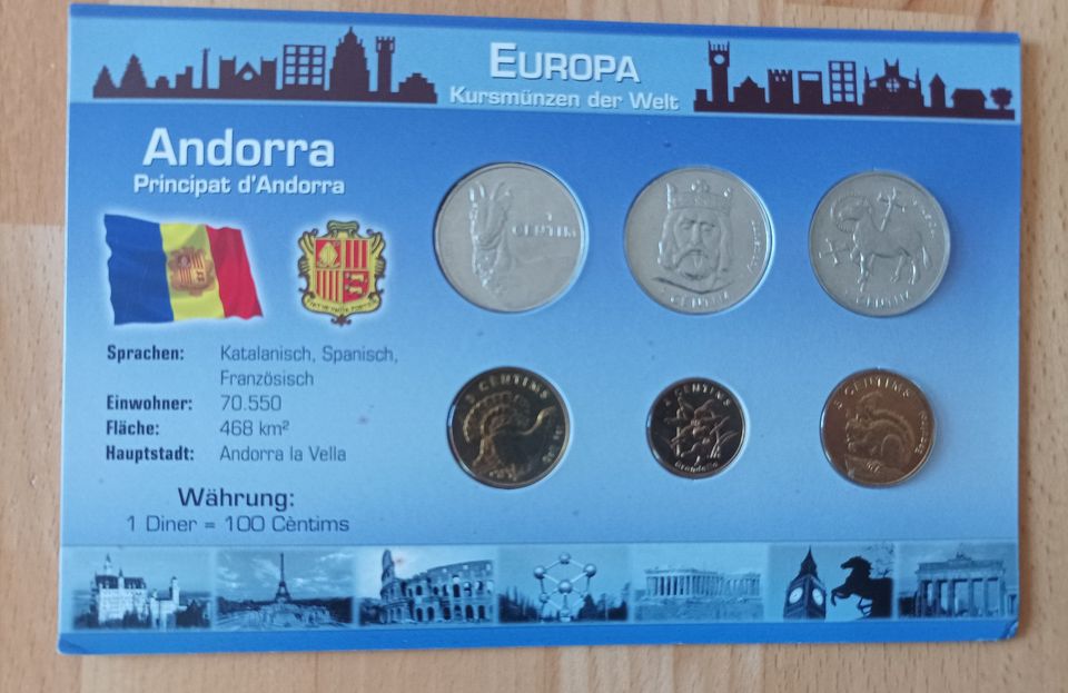 Kursmünzensatz von Andorra für 11,60 € inkl. Versand in Merseburg