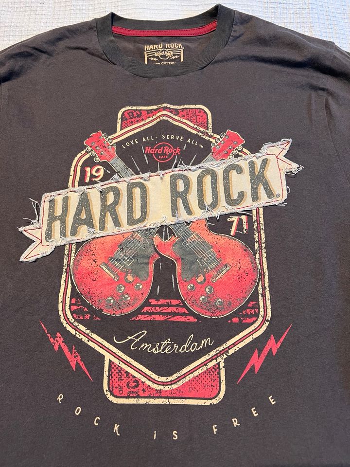 T Shirt Hard Rock Café Amsterdam, Rock is free, S, grau in Frankfurt am Main