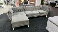 Sofa Couch Samt grau Chesterfield Ecksofa Möbel Outlet Hütte Niedersachsen - Georgsmarienhütte Vorschau