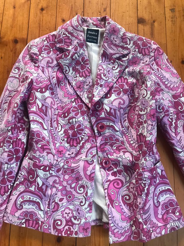 ☀️ SANDRO FERRONE ☀️ ausdruckstarker Blazer Pink/Weiß-98% Cotton in Mechernich