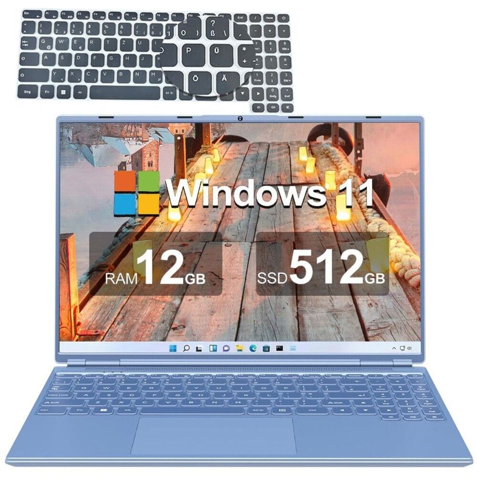 Senlin Tech ZY-160G Laptop - 15,6" FHD, 512GB SSD, 12GB RAM, Blau in Carlsberg
