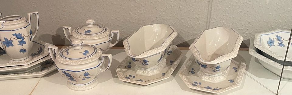 Rosenthal Geschirr Set weiß mit blauem Blumenmuster in München