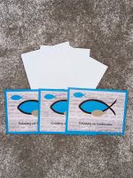 Einladungskarten Konfirmation Fisch Klappkarte Karte Blau Braun Schleswig-Holstein - Mönkeberg Vorschau
