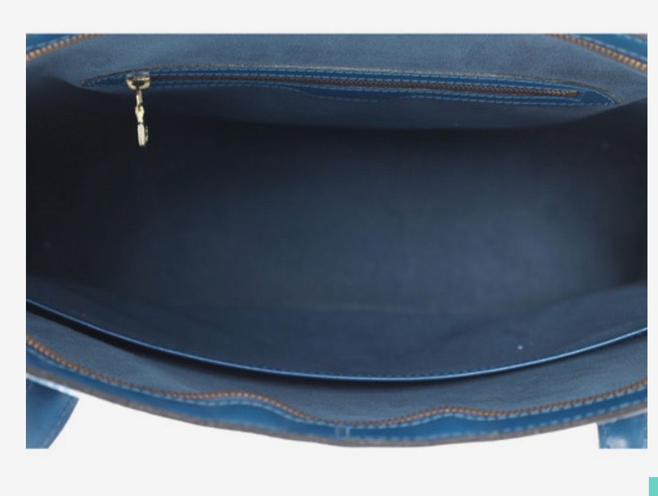 Louis Vuitton Original Handtasche Tasche blau Lussac Leder in Emden