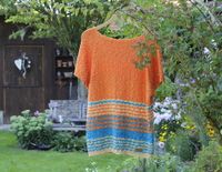 Handgstrickter Sommerpulli Slipover Pullunder orange trükis M/L Bayern - Eichendorf Vorschau