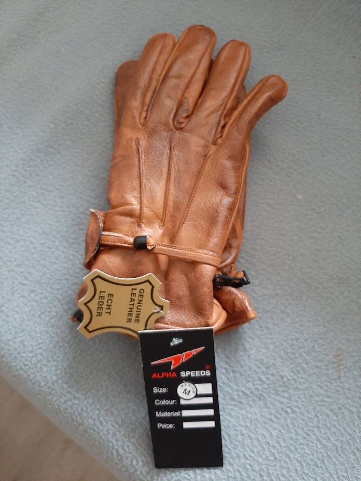 Motorrad Handschuhe ALPHA SPEEDS Echtleder M NEU !! in Espelkamp