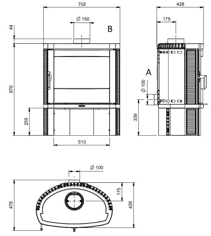 Gussofen Kaminofen Werkstattofen La Nordica Jennifer 2.0 7,7kW in Bünde