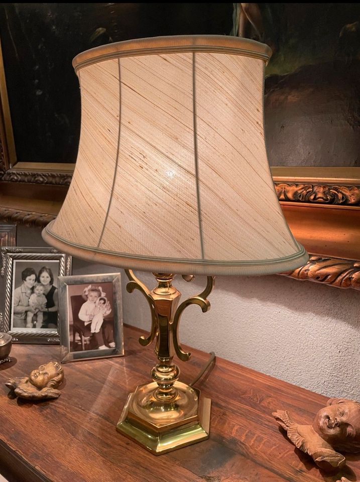 Antik Vintage Hollywood Regency Messing Tischlampe Lampe in Hagen