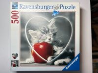 Puzzle 500 Ravensburger Motiv Katze mit Herz u. rotem Apfel Bayern - Ottobeuren Vorschau