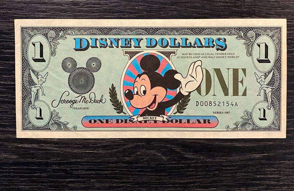 1 Disney Dollars Dollar Disney Land Mickey von 1987 Walt Disney in Sankt Johann