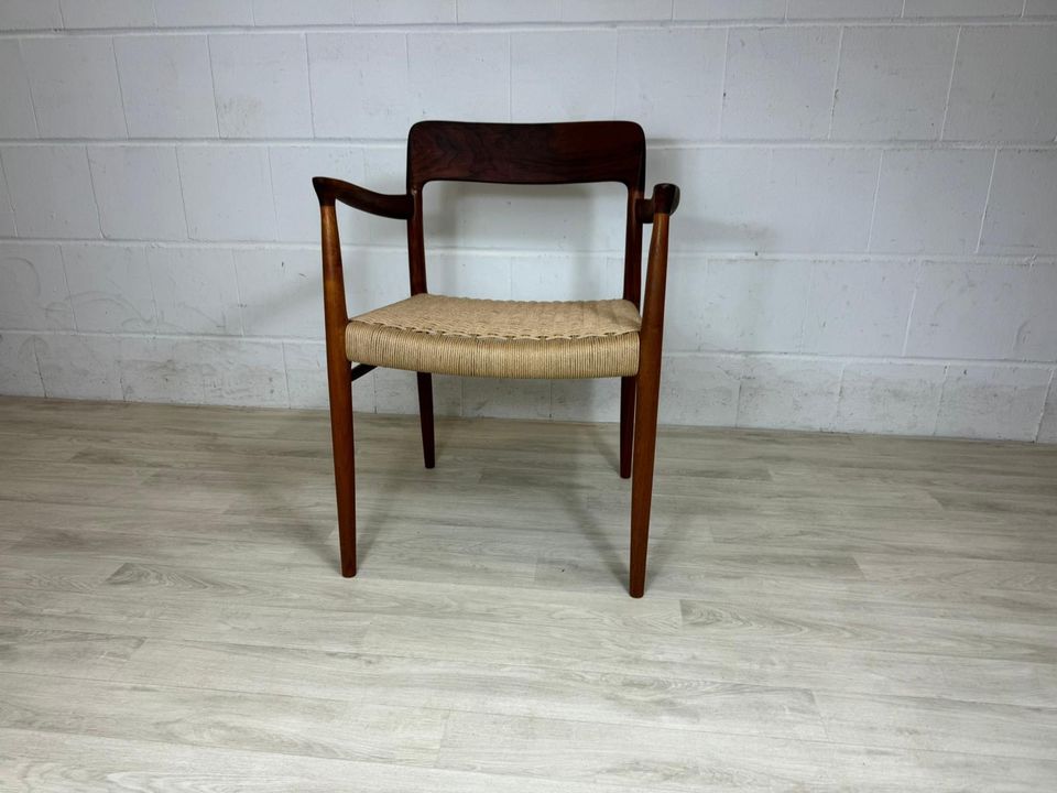 Vintage Teak papercord MØLLER Stuhl armchair No. 56 danish 60er in Delmenhorst