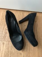 Festliche schwarze Oxmox Echt-Wildleder-Plateau-Pumps High Heels München - Bogenhausen Vorschau