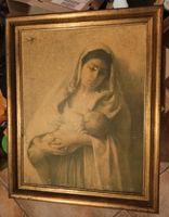 Antik Kunstdruck Mutter mit Baby Goldrahmen Nordrhein-Westfalen - Bedburg-Hau Vorschau