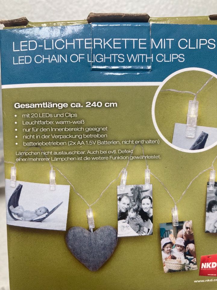 LED-Lichterkette mit Clips 2,4 Meter lang Fotogirlande in Gelsenkirchen