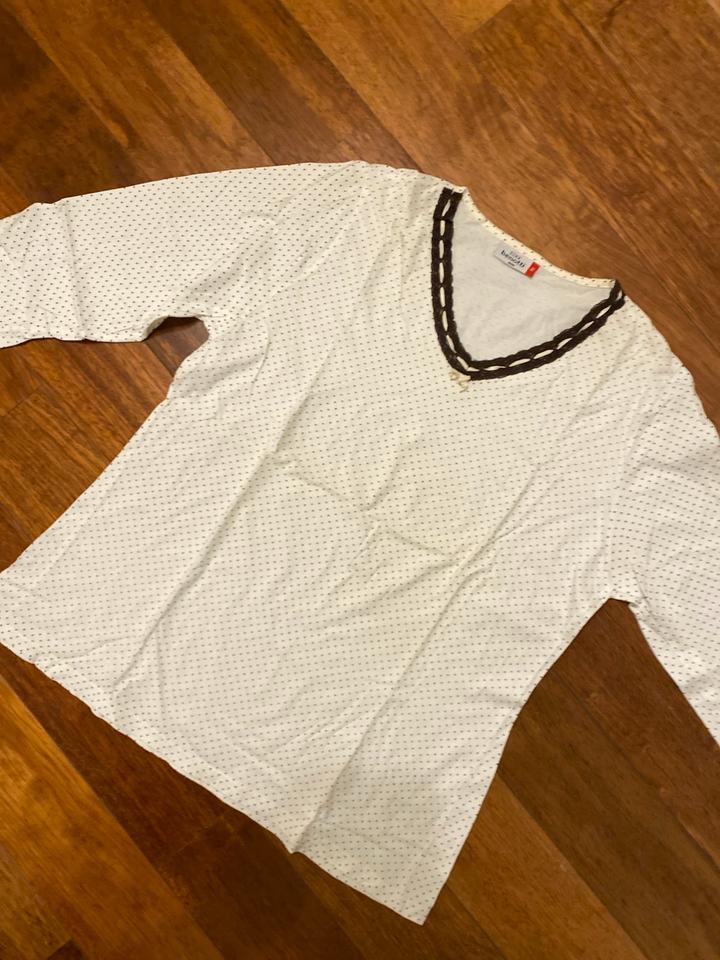 Gina benotti  longsleeve Shirt braun weiß Punkte Gr. 44/46 in Schwabach