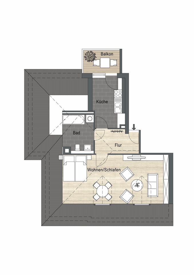 ruhige Lage: Single-Apartment mit Balkon und Einbauküche! in Leipzig