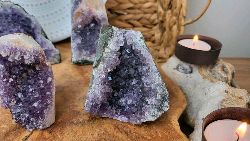 ⚜️ Amethyst Amethystdruse Druse Cluster Calcit Quarz Stufe in Minden