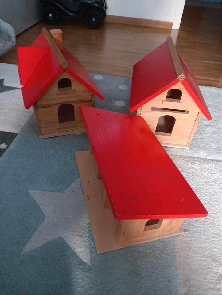 3x Holzhaus Garage Spielzeug Holz Puppenhaus Montessori in Starnberg