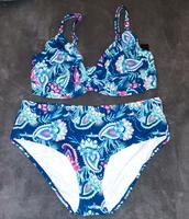 VK inkl Bonprix Bikini blau pink paisley 85F 44 Bademode Swimwear Niedersachsen - Schiffdorf Vorschau