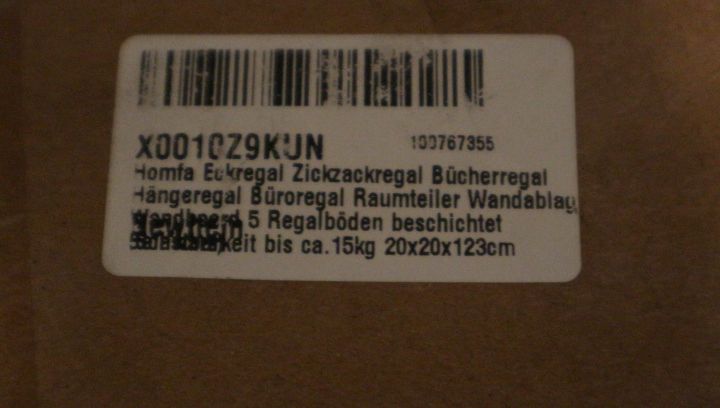 Wandregal Zick Zack Regal schwarz Höhe 123cm - NEU in OVP in Leimen