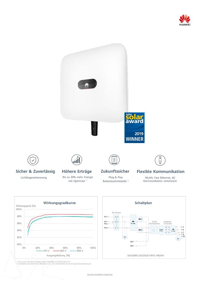 8 kW PV ANLAGE KOMPLETTPAKET SCHRÄGDACH HUAWEI SOLARANLAGE in Gütersloh