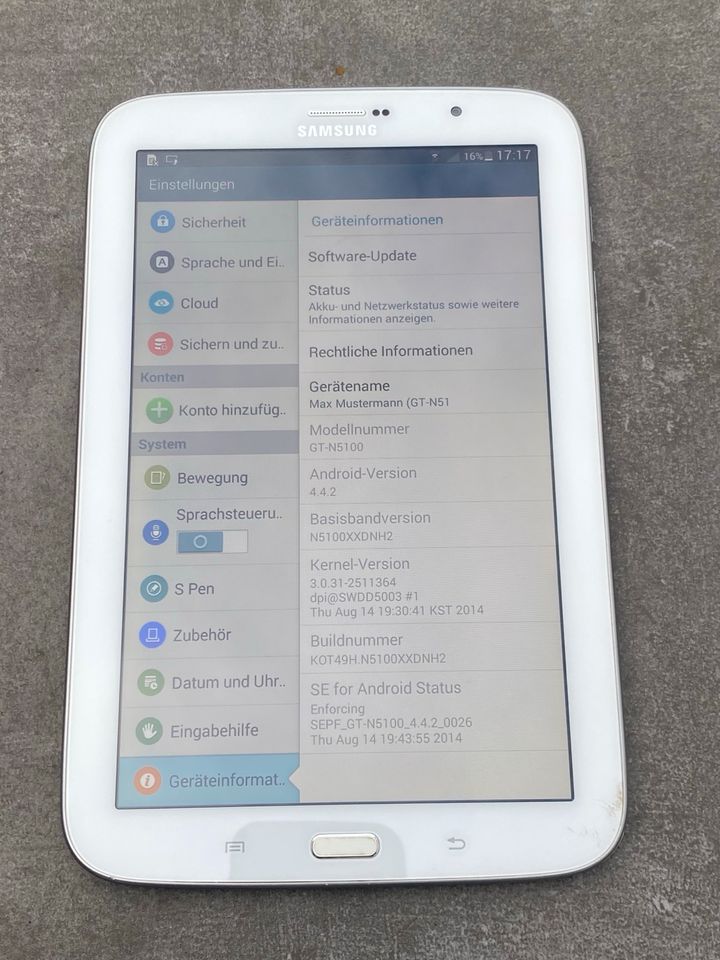 Samsung Galaxy Note 8.0 GT-N5100, Tab 3 Mini, SIM Kartenslot,16GB in Ennigerloh