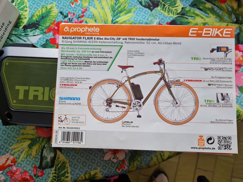 Prophete E-Bike Navigator Flair 28er 36Volt, Neu (nur Probefahrt) in Berlin