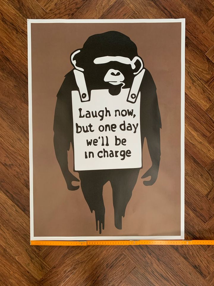 Banksy, Poster, Plakate, Bild, Blumenwerfer, Laugh now (60x84) in Goch