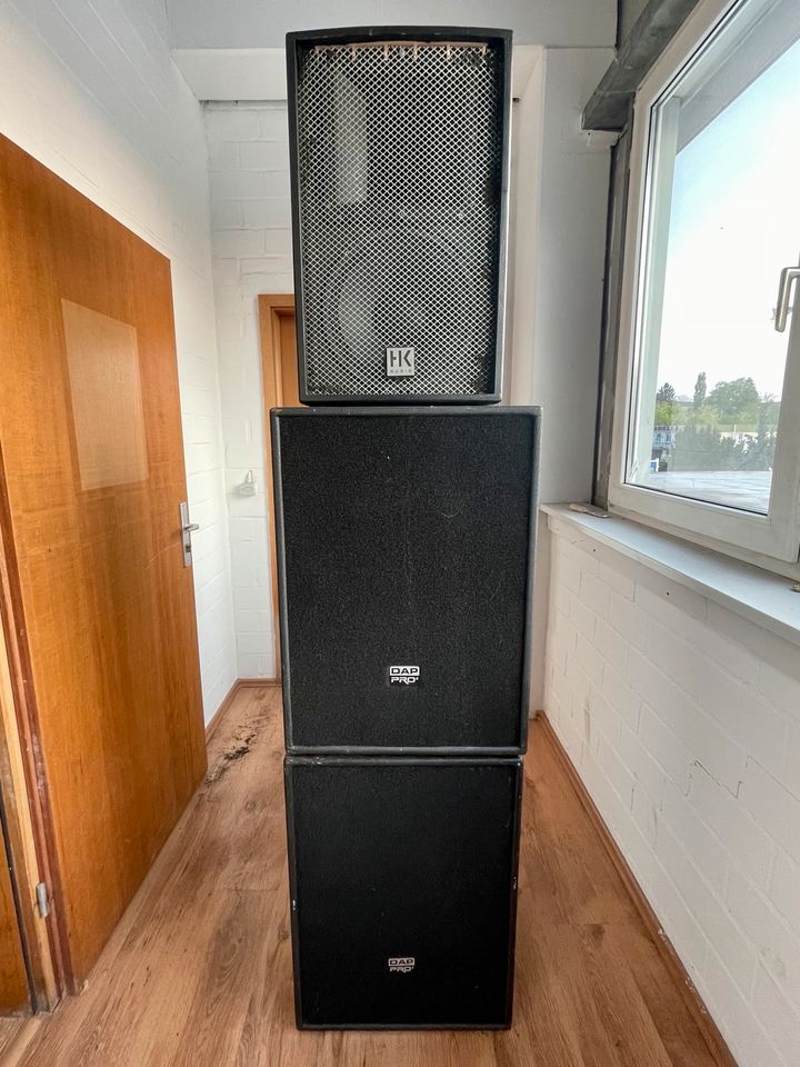 PA System + Endstufen + Mischpult, Gesangsanlage HK Audio DAP Pro in Haan