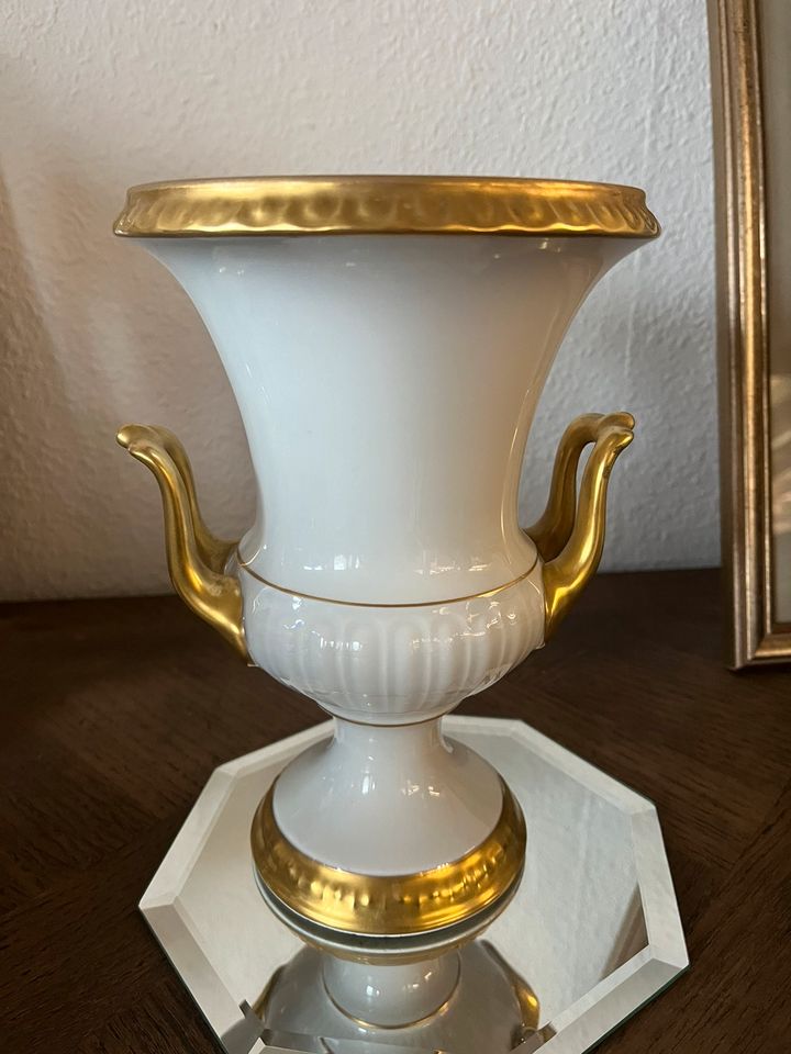 Vase Gloria Echt Gold handgemalt Goldverzierung in Mannheim