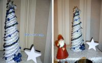 ♪♪ Weihnachtsbaum aus Papierröllchen ca.40 x 13 cm lakiert♪♪ Nordrhein-Westfalen - Neunkirchen Siegerland Vorschau