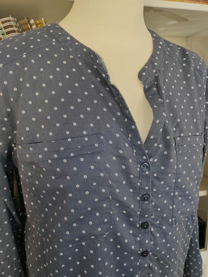 Tom Tailor Bluse Hemd blau Punkte Gr 40 in Michelbach an der Bilz