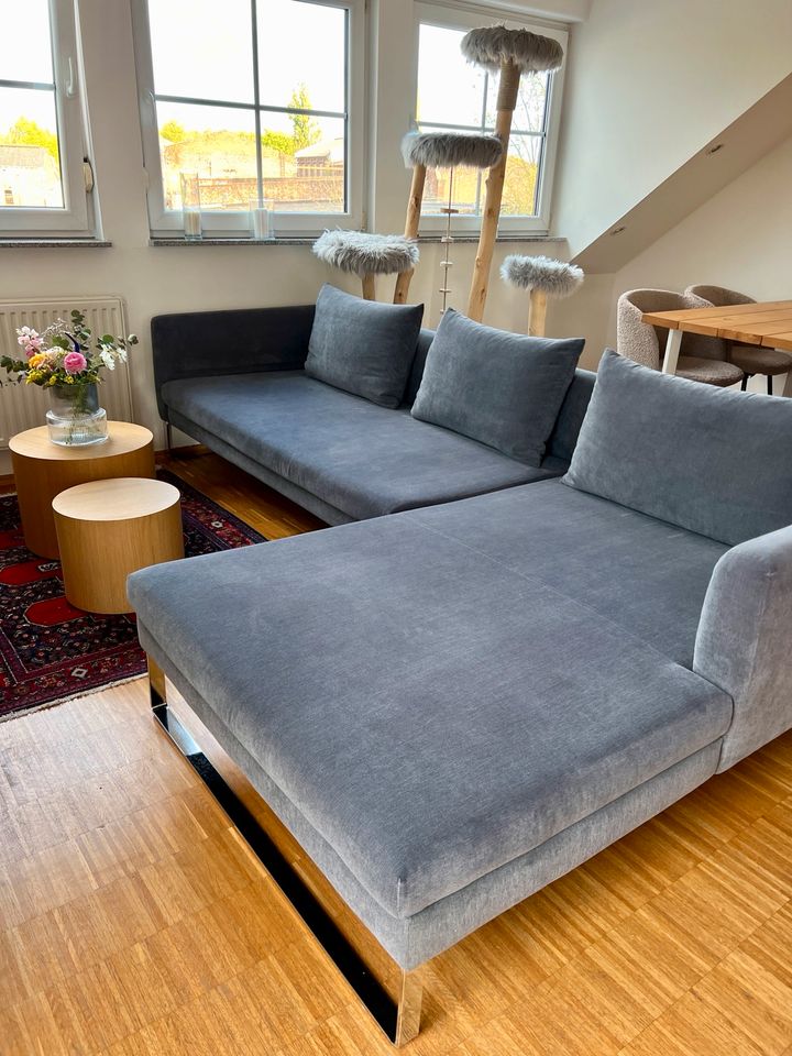 Lounge Handmade Ecksofa LH-Arona grau Couch Sofa mit Recamiere in Köln