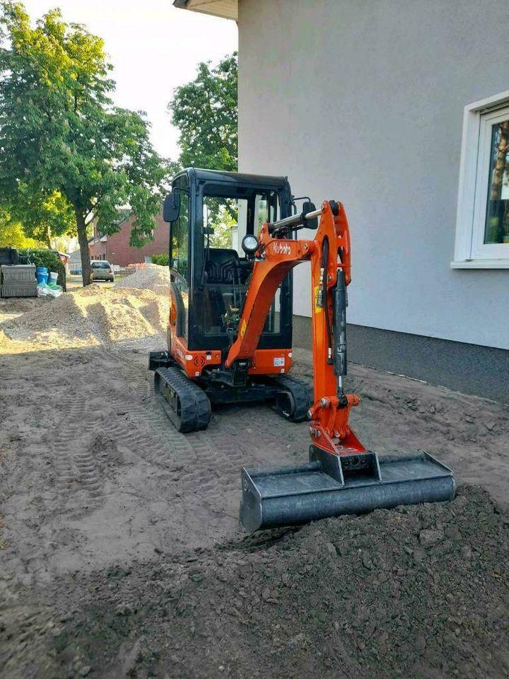 Mieten -Bagger Minibagger Kubota KX016-4-Pool Erdarbeiten in Brieselang